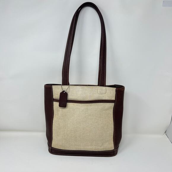 Vintage COACH Canvas & Leather Tote Handbag Purse # L9D-6122 - Picture 1 of 16